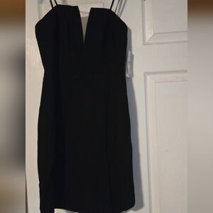 Liv Foster Elegant Strapless Cocktail Black Dress